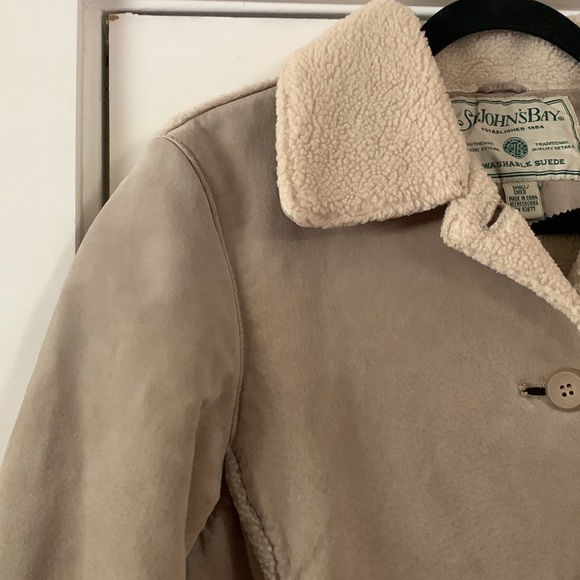 Vintage St. John’s Bay Washable Suede Fuzzy Lined Jacket Size Small - Picture 3 of 7